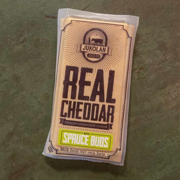 Real Cheddar with Spruce Buds in package